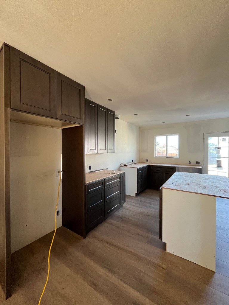 ADU kitchen cabinets installed