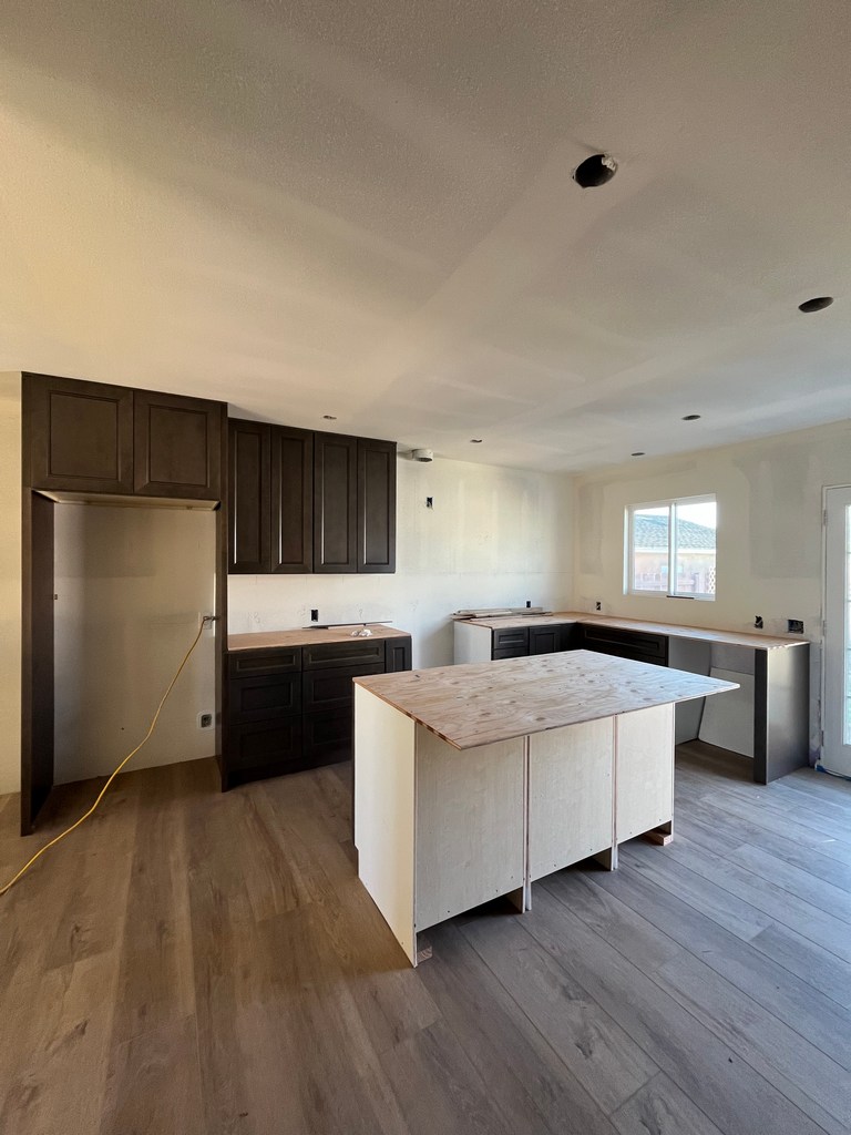 Kitchen island cabinet install