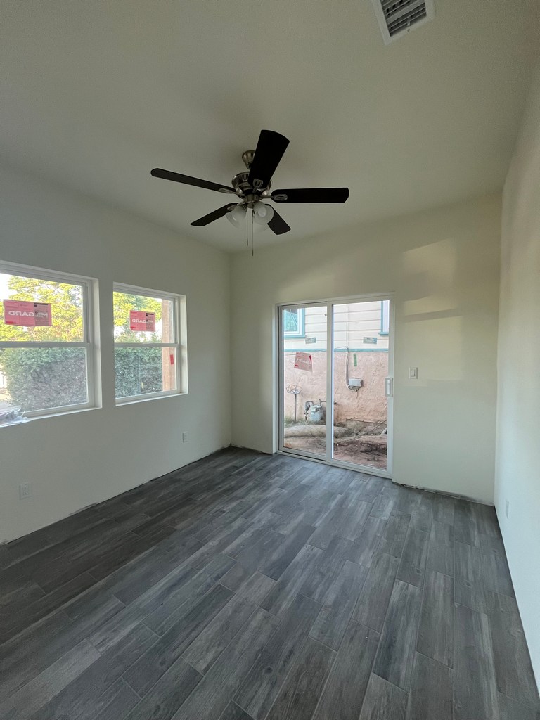 Interior living space is completed with finished flooring, painted walls.