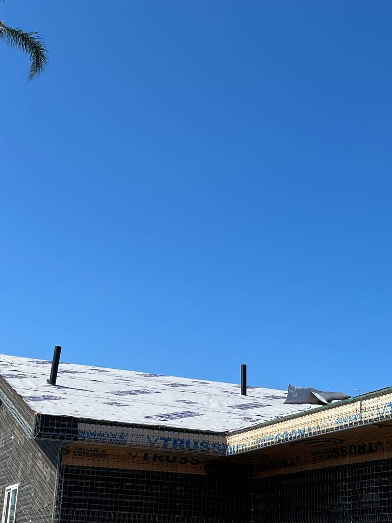 water vspor barrier wrapping the new home addition