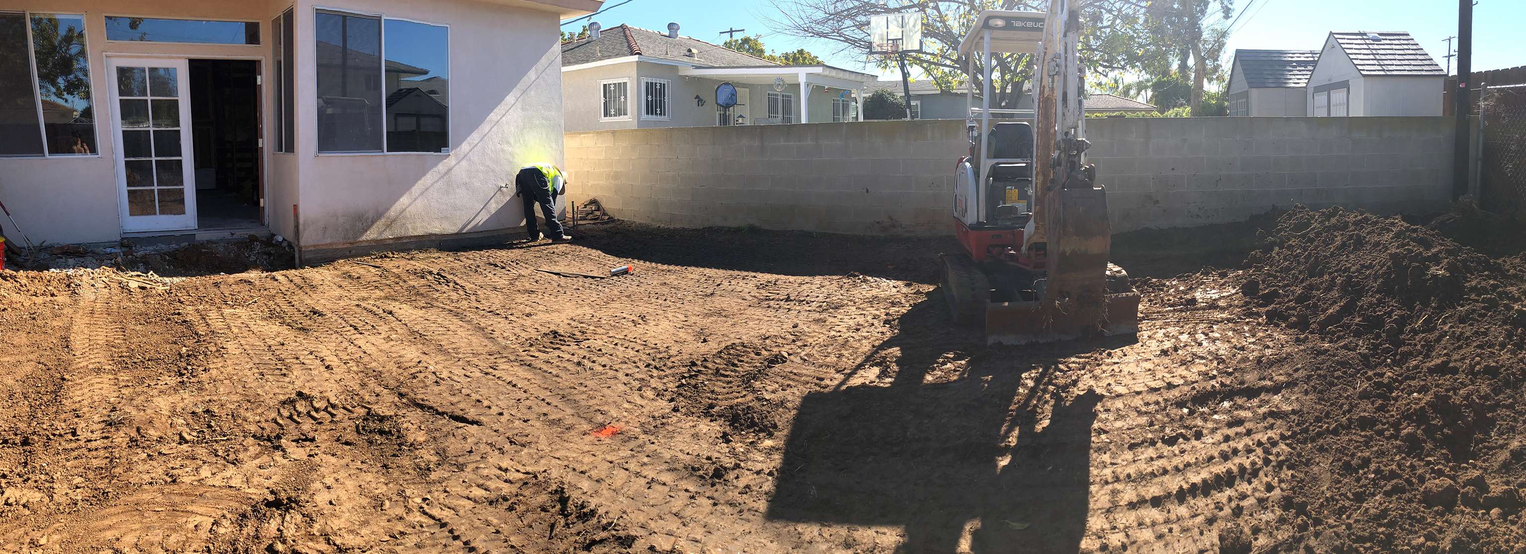 laying out the foundation for home addition