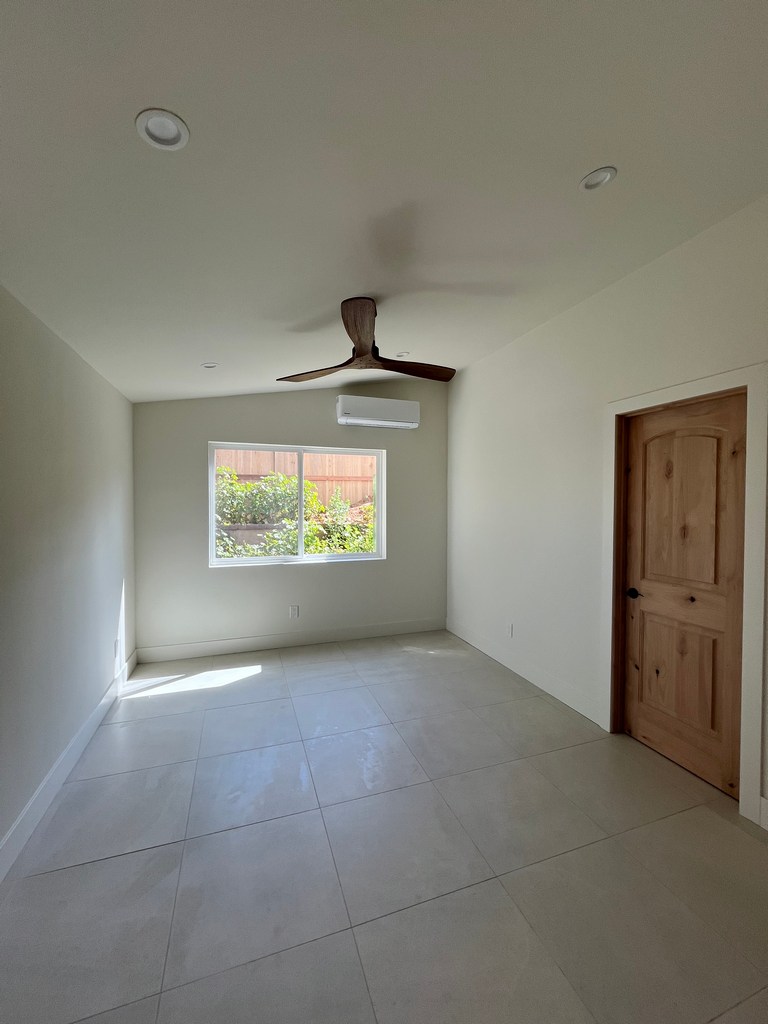 ADU bedroom window door finish.