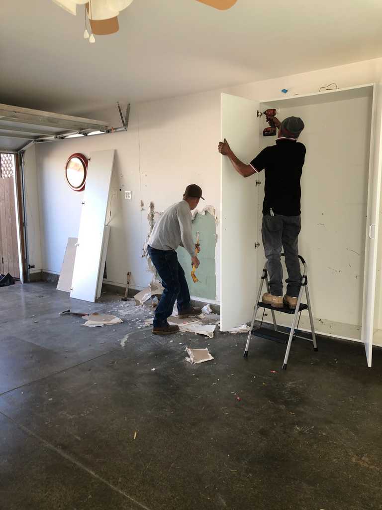 garage conversion removing inside drywall
