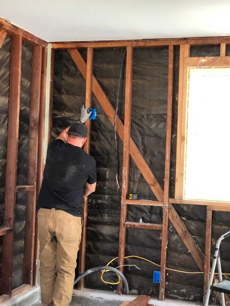 garage conversion starting electrical wire installation