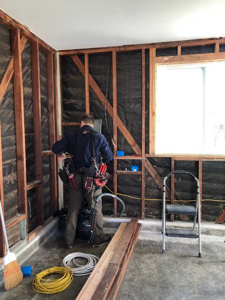 garage conversion starting electrical wire installation