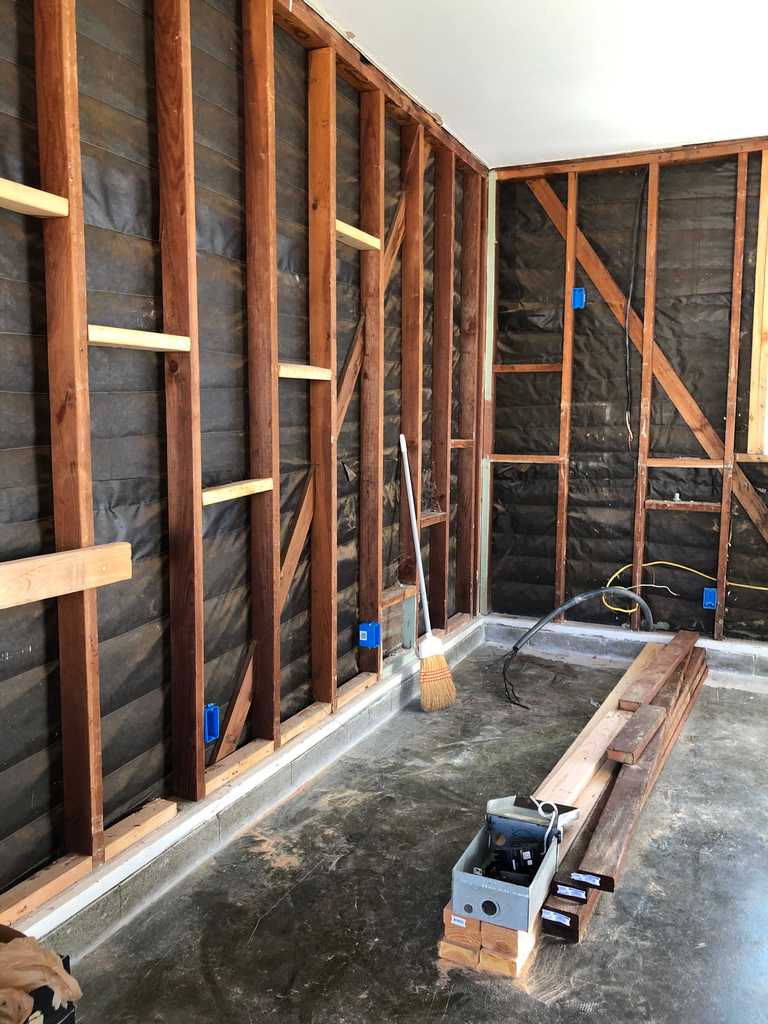 garage conversion getting ready to install electric wall panel