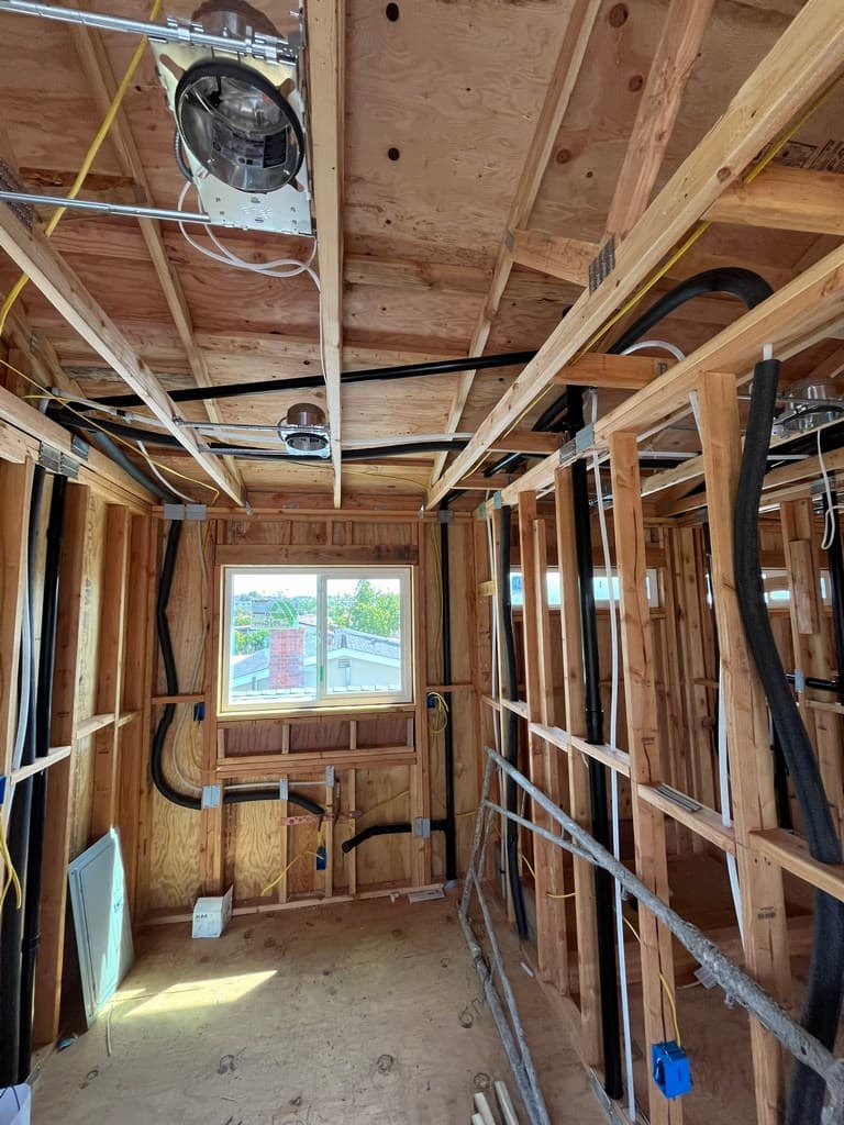 ADU room with mechanical and electrical rough-in.