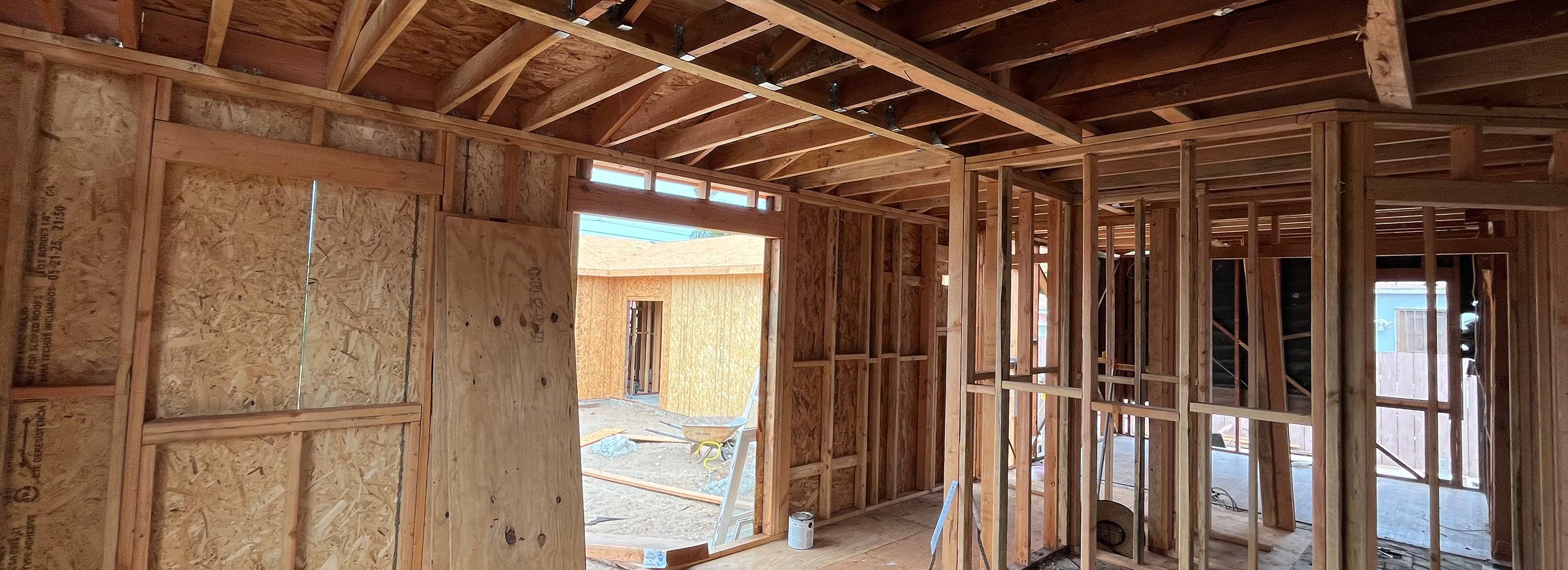 laying out the foundation for home addition