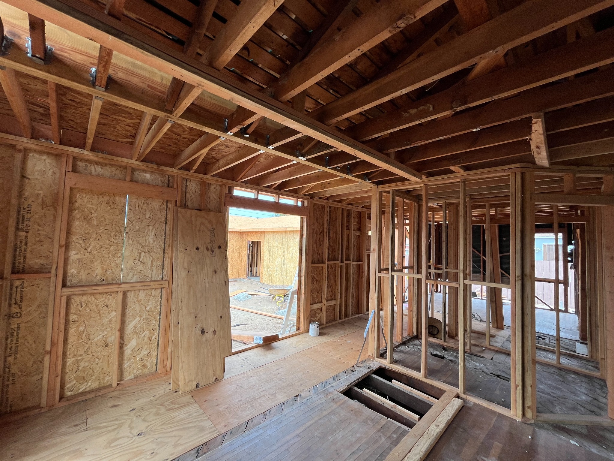 Interior framing before drywall