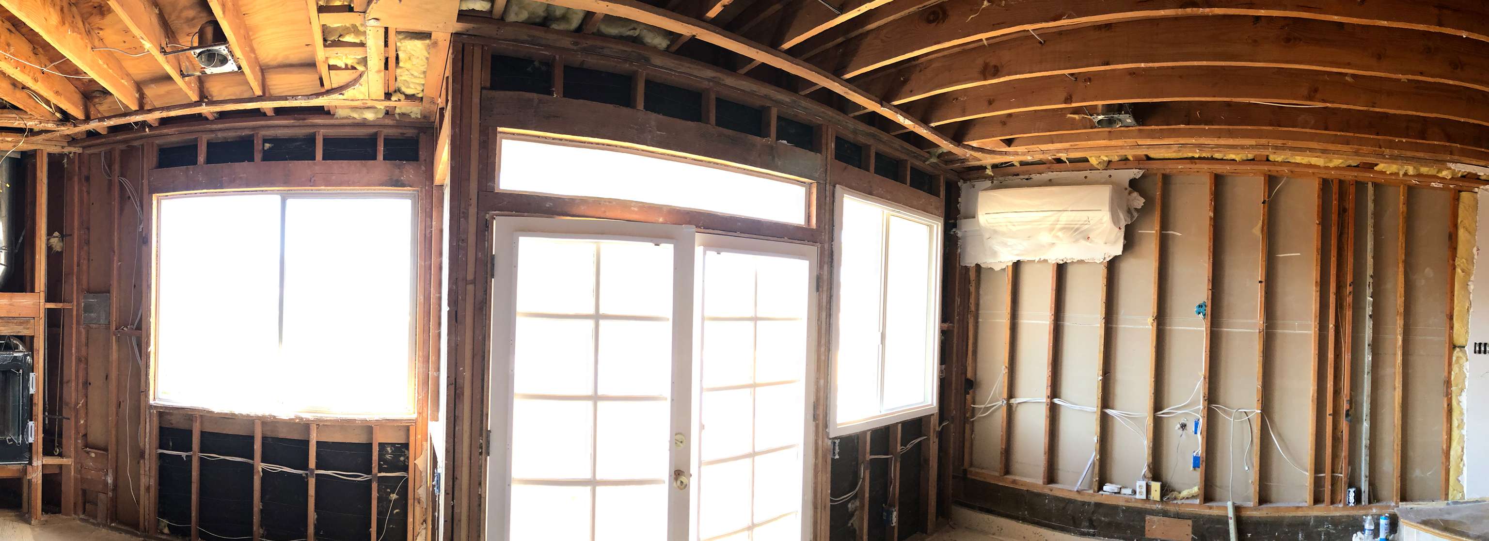 construction view of the home addition