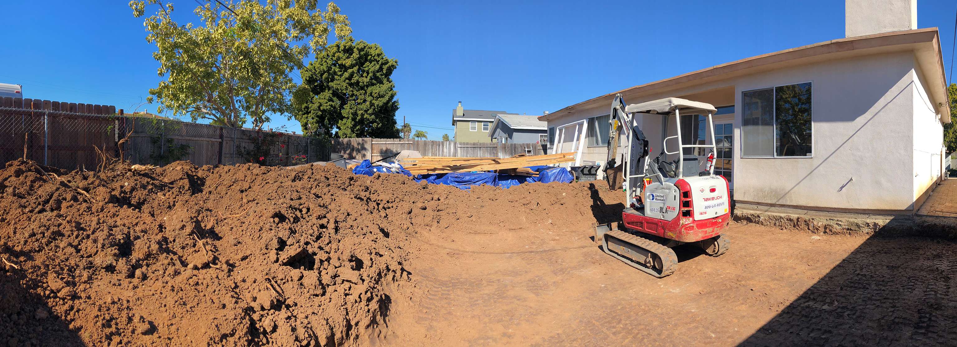 compating the ground pad for home addition