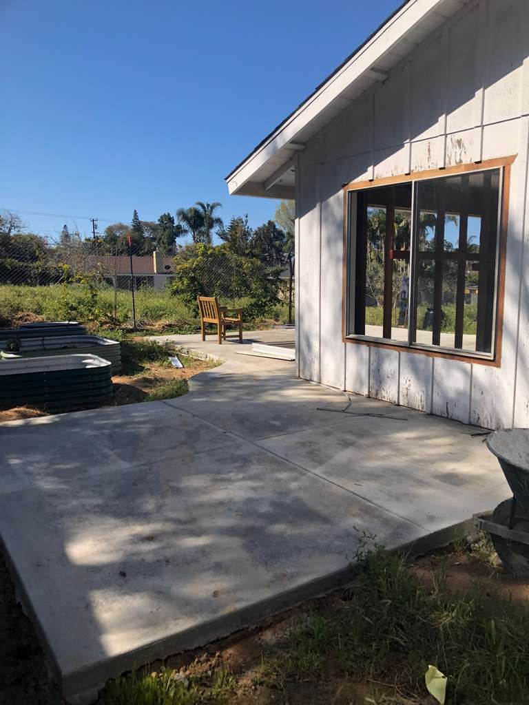 home addition concrete patio