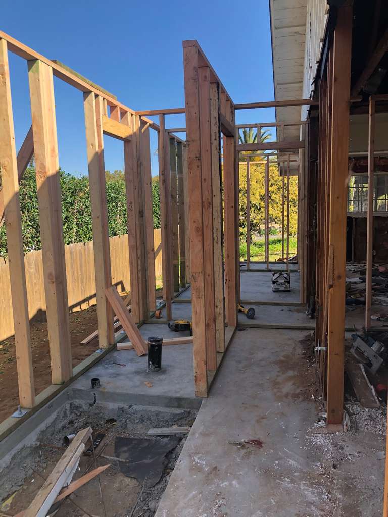 framing structure of the home addition