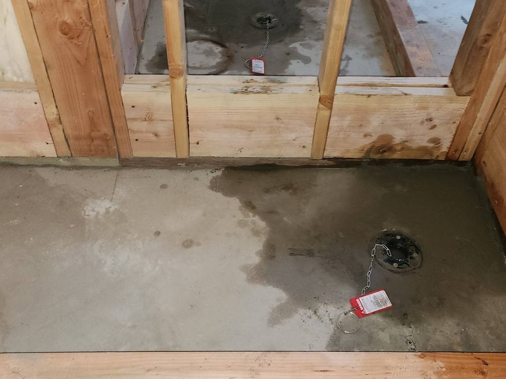 Residential Home Addition - Shower Floor Pan Drain Inspection
