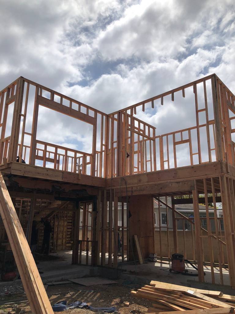 framing the 2nd story of the home addition