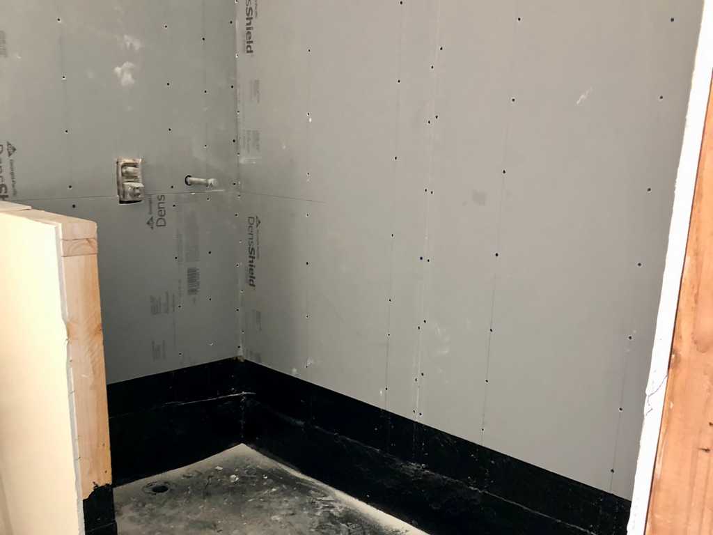finish walk-in shower moisture barrier board