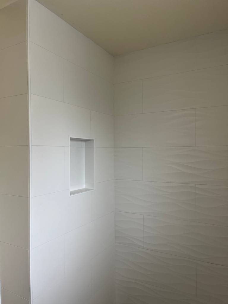 Residential bathroom tile installation project
