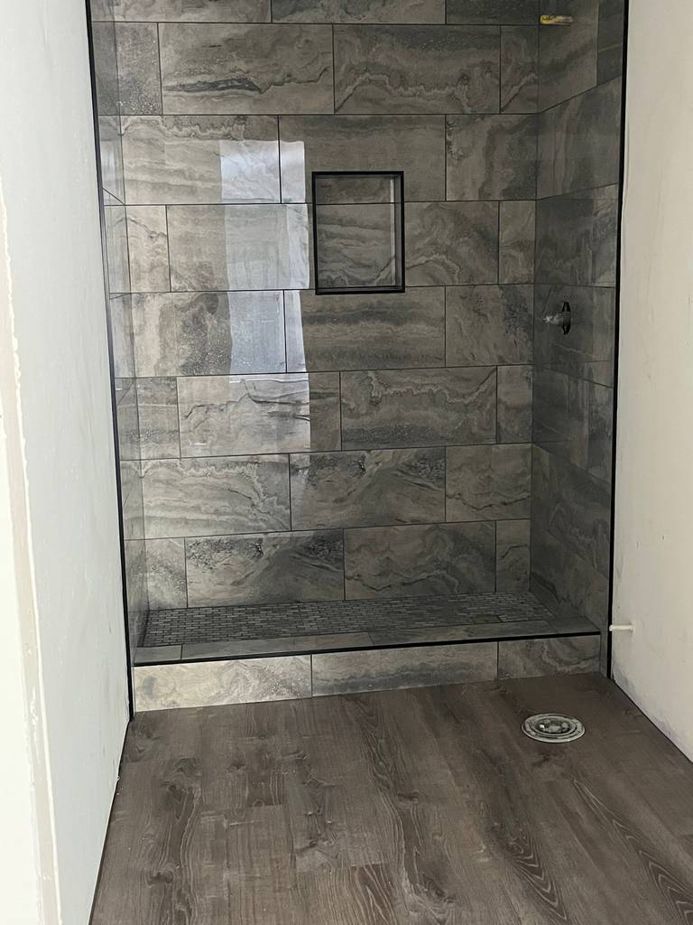 Bathroom shower textured panels