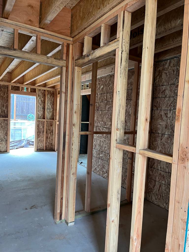 common wood framing used in building the  home addition