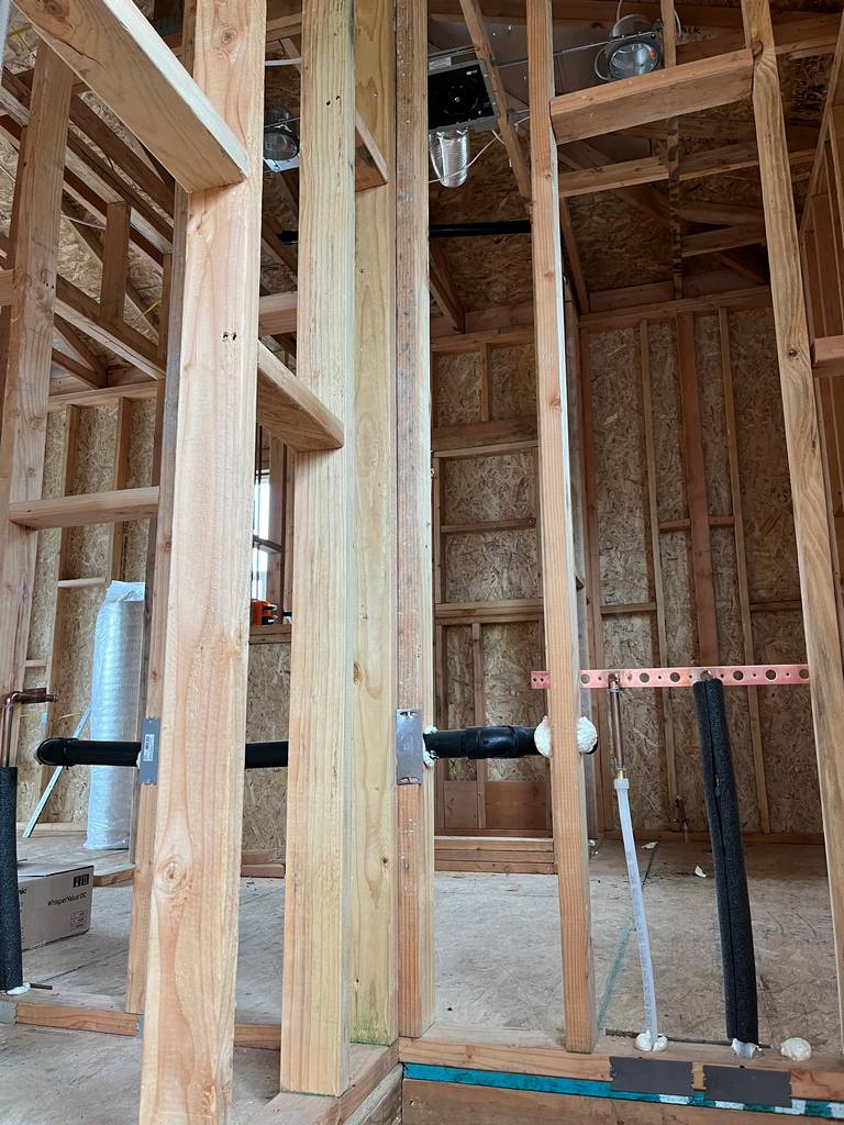 plumbing drainage lines and vent pipes connections