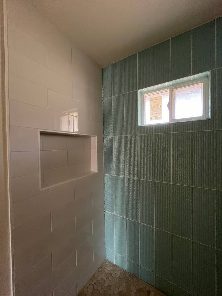 Custom-Designed Shower Recessed Shelf