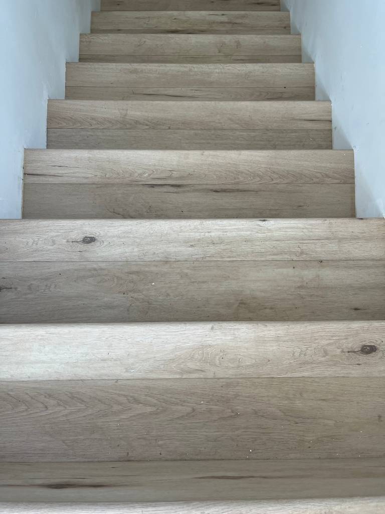 Wooden Stairway to Second Floor in Home Addition