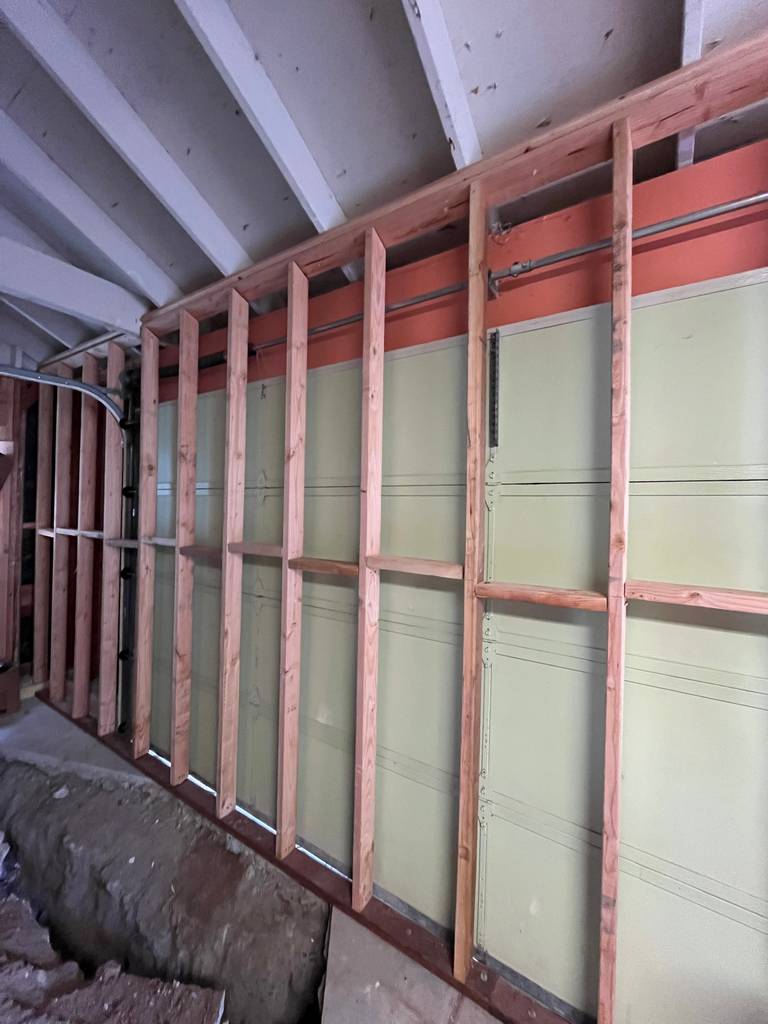 Ongoing Open Wall Construction for the Garage Conversion