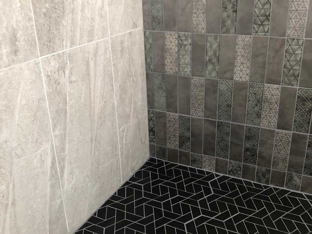 new bathroom walk-in shower basin
