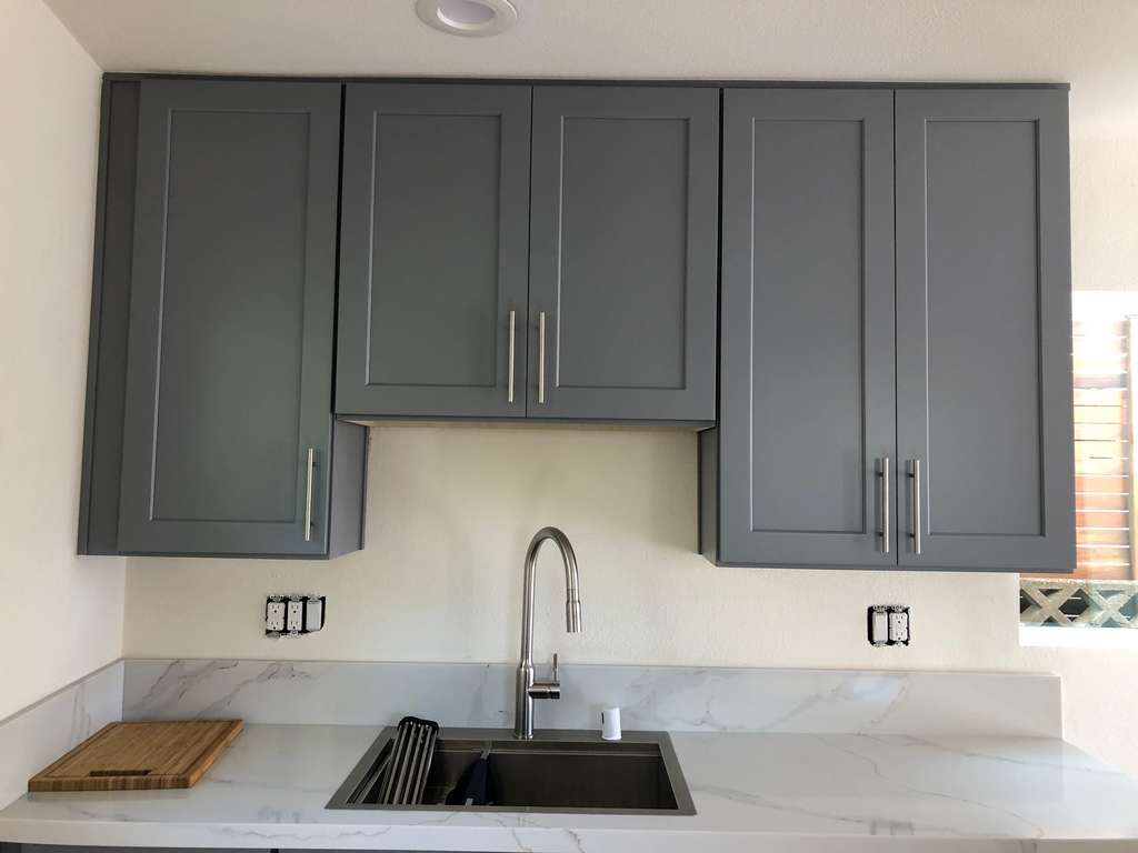 custom cabinets and marble counter