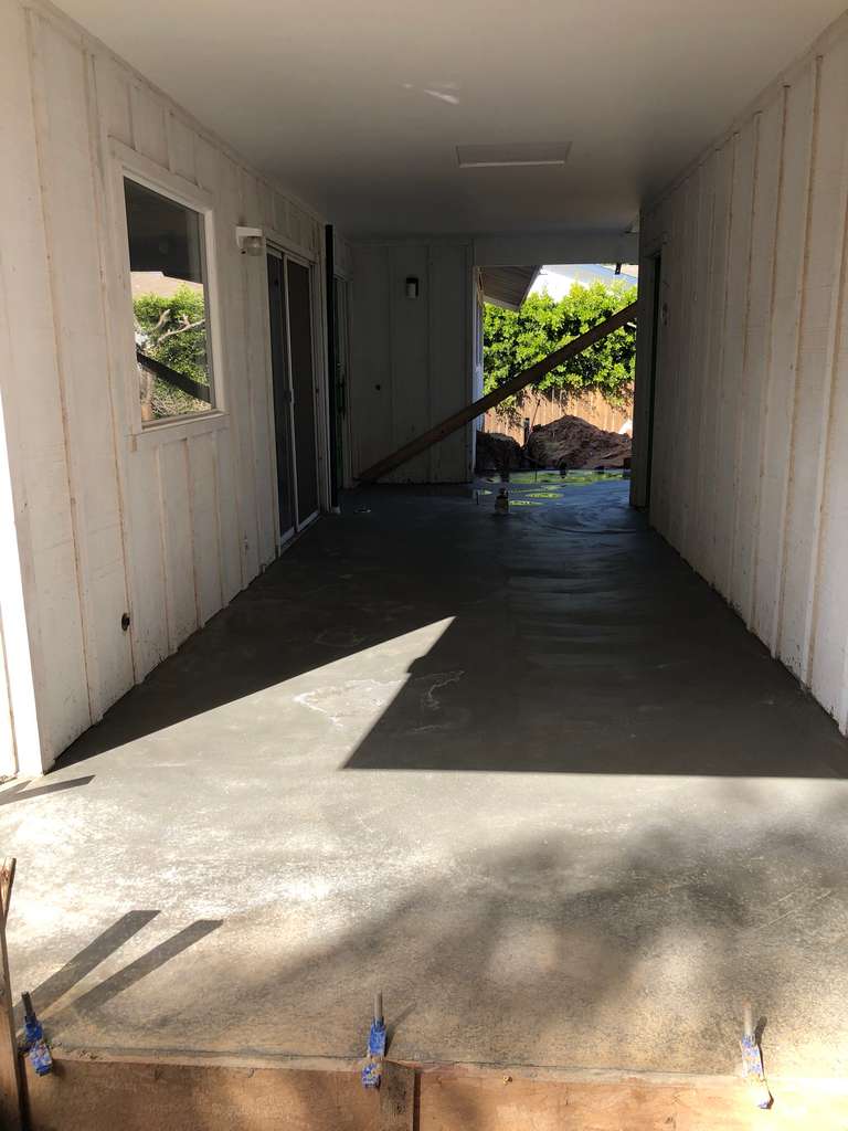 corridor walk way with newly pured concrete