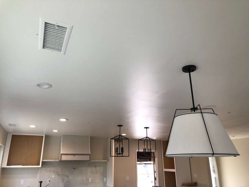 painted ceiling in the new custom designed kitchen