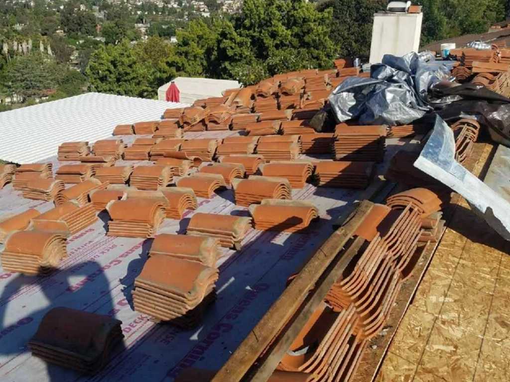 a2m contractors prep work for clay tile roof