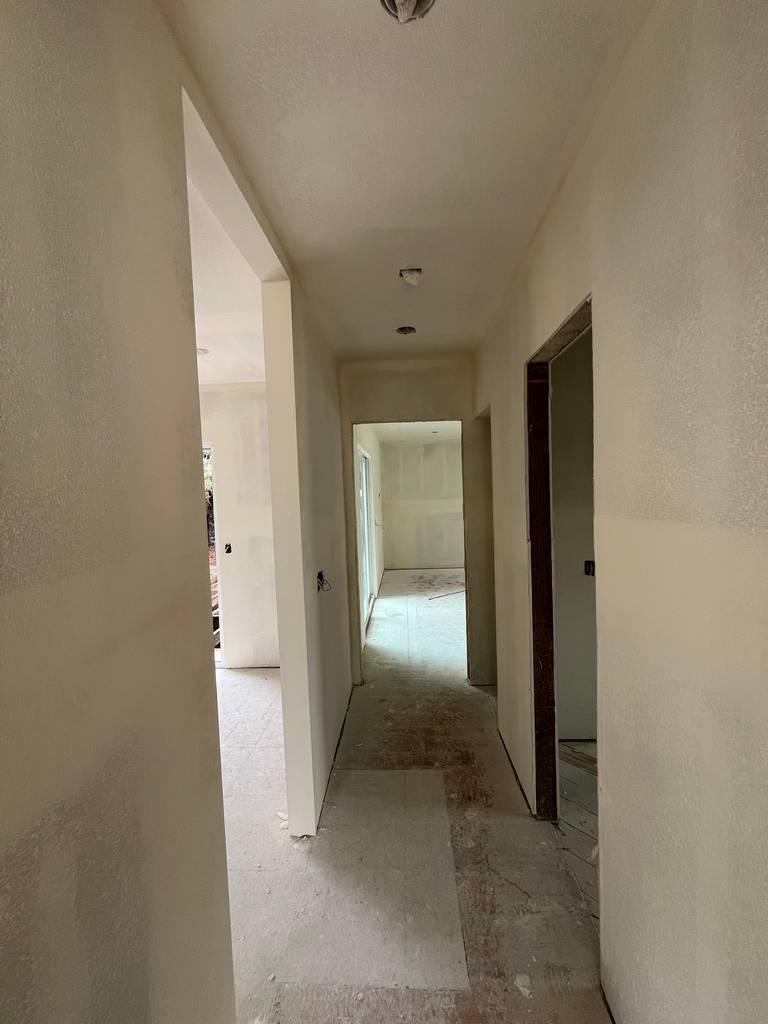 Living area drywall installation