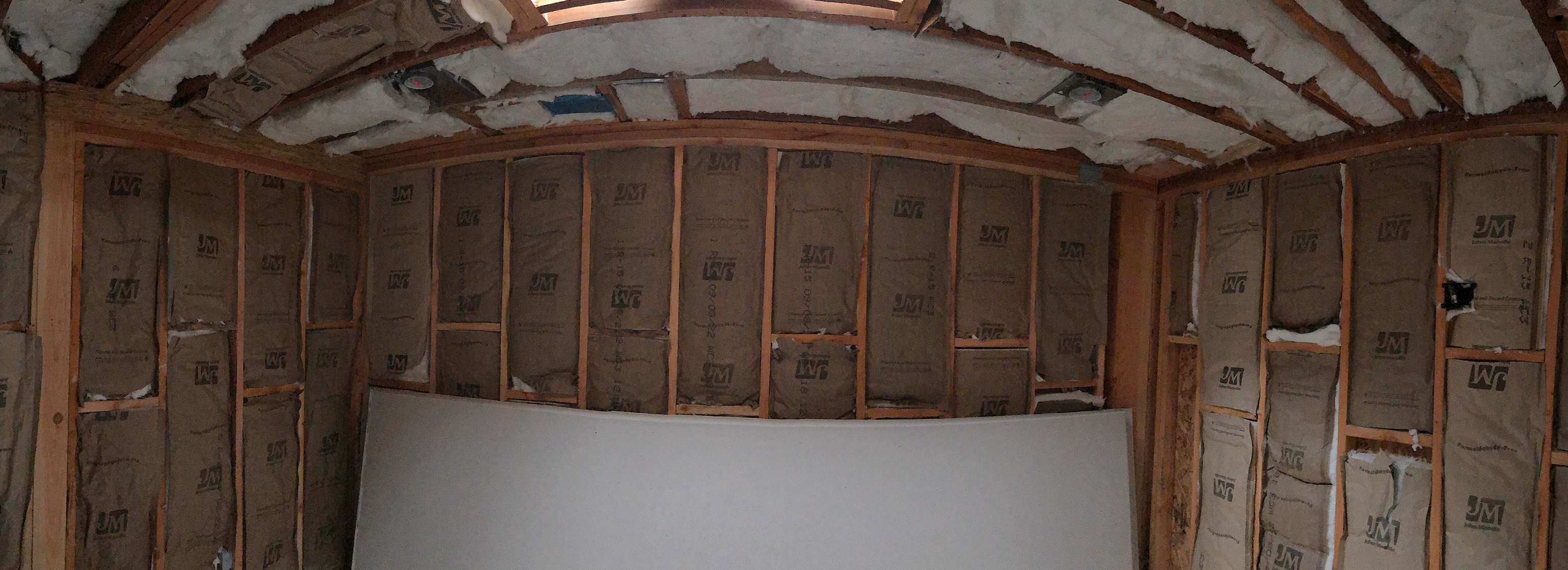 panorama-view_JM-fiberglass-insulation-in-the-framed-studs,-joists,-and-beams